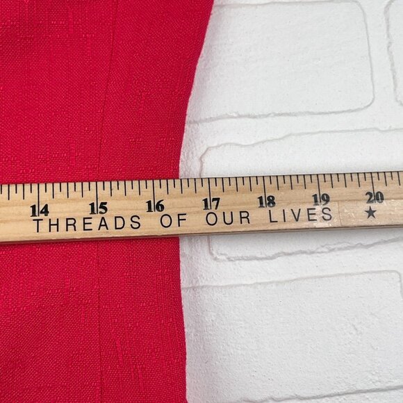 Kasper ASL Dress Women 8 Pink Woven Asymmetical Gold Button Classic 80s VTG - Picture 8 of 12